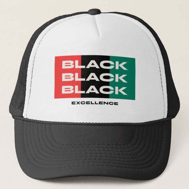 Black Excellence Trucker Hat (Front)