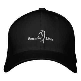 Black Executive Links Fitted Hat