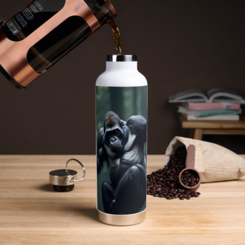 Black Exotic Mountain Gorilla Water Bottle