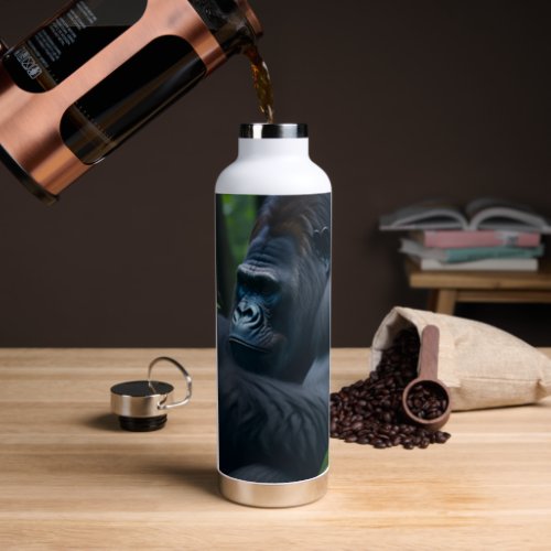 Black Exotic Mountain Gorilla Water Bottle