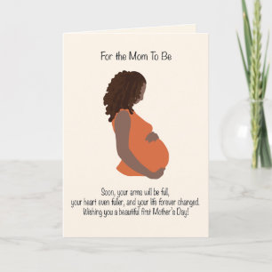 Black Expectant Mother's Day  Holiday Card