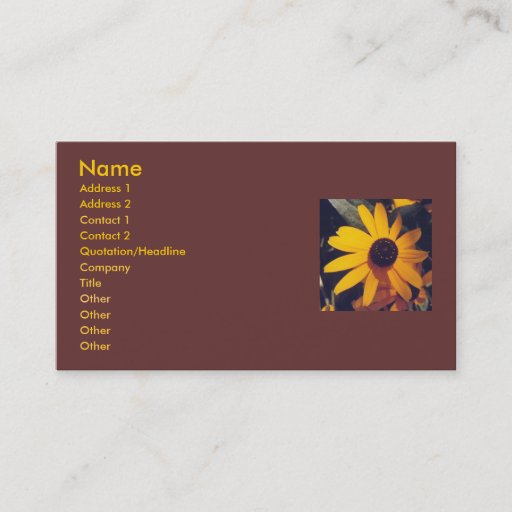 Customizable Black-eye susans -business card template
