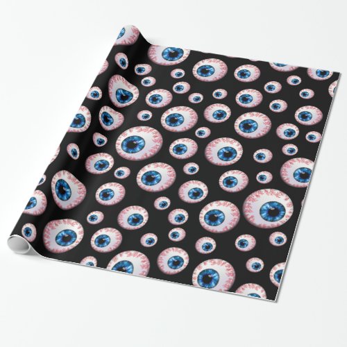 Black eyeball pattern wrapping paper