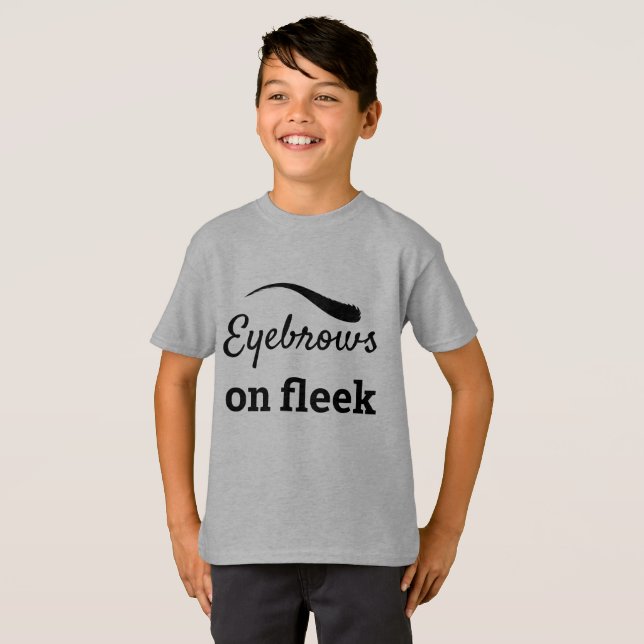 Black Eyebrows on Fleek Trendy Flawless Style Kids T-Shirt (Front Full)
