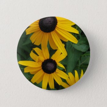 Black Eyed Susan Button by GreenCannon at Zazzle