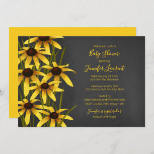 Black Eyed Susan chalkboard baby shower Invitation