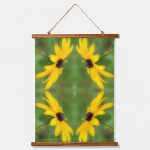 Black Eyed Susan Daisy Abstract Hanging Tapestry