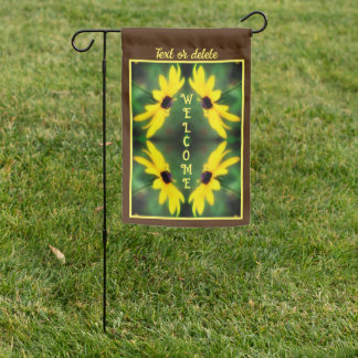 Black Eyed Susan Daisy Abstract Personalized Garden Flag