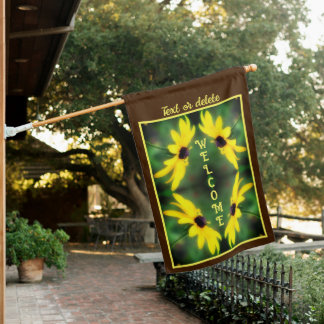 Black Eyed Susan Daisy Abstract Personalized House Flag