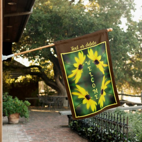 Black Eyed Susan Daisy Abstract Personalized House Flag