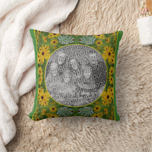 Black Eyed Susan Daisy Art Create Your Own Photo Throw Pillow