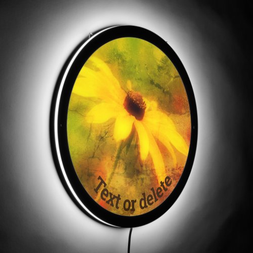 Black Eyed Susan Daisy Distressed Personalized LED Sign