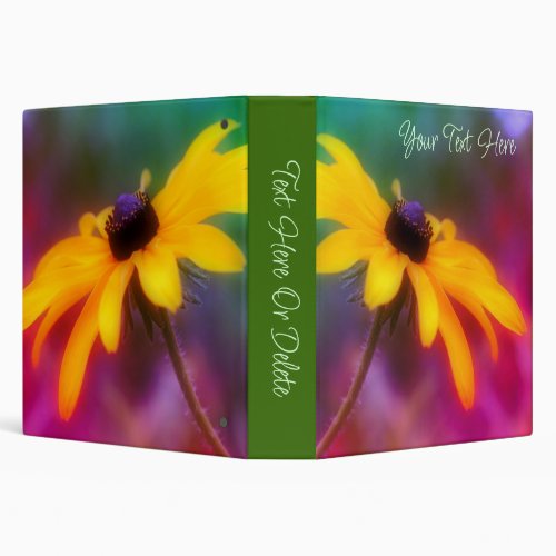 Black Eyed Susan Daisy Flower Nature Personalized 3 Ring Binder
