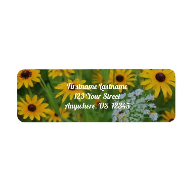 Black Eyed Susan Daisy Flower Painting Address Label (Front)