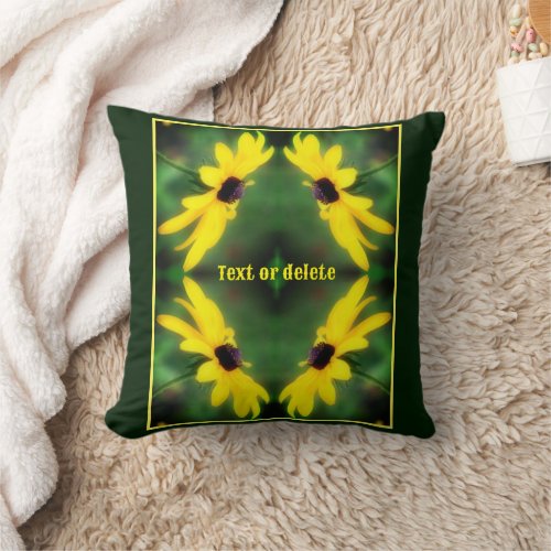 Black Eyed Susan Daisy Flower Personalized Throw Pillow