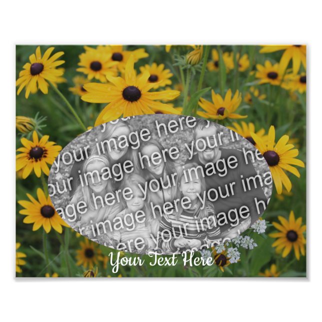 Black Eyed Susan Daisy Flowers Frame Photo Print (Front)