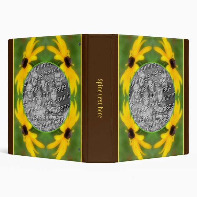 Black Eyed Susan Daisy Frame Create Your Own Photo 3 Ring Binder (Background)