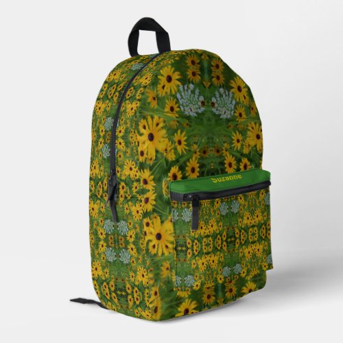 Black Eyed Susan Daisy Painting Personalized Printed Backpack
