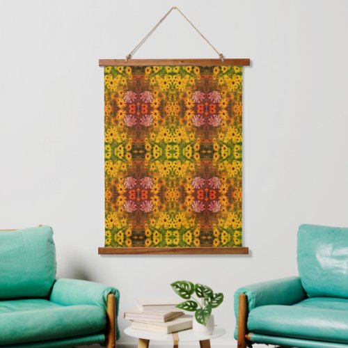 Black Eyed Susan Field Flowers Abstract Pattern   Hanging Tapestry
