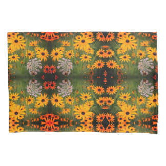 Black Eyed Susan Field Flowers Abstract Pattern Pillow Case