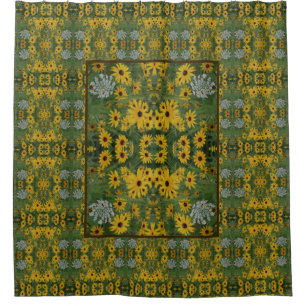 Black Eyed Susan Field Flowers Nature Pattern   Shower Curtain