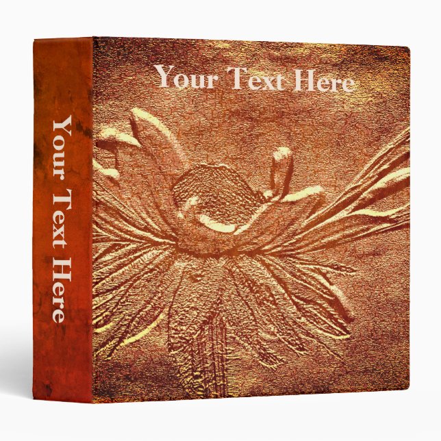 Black Eyed Susan Floral Art Personalized 3 Ring Binder (Front/Spine)