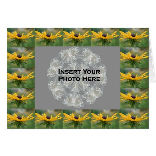 Black Eyed Susan Floral Border Photo Card (Front Horizontal)