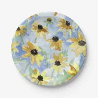 Paper Plates-Black Floral Paper Plates