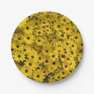 Black Eyed Susan Floral Paper Plates