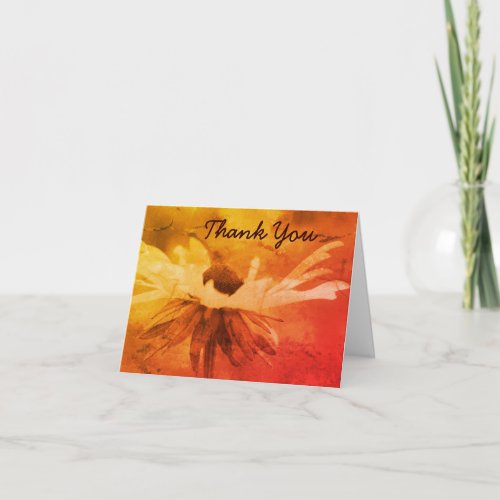 Black Eyed Susan Flower Art Thank You Card