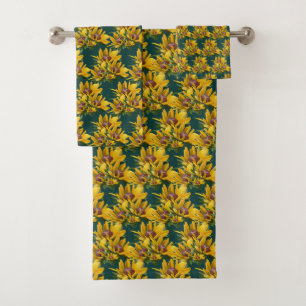 Black Eyed Susan Flower Bouquet Bath Towel Set