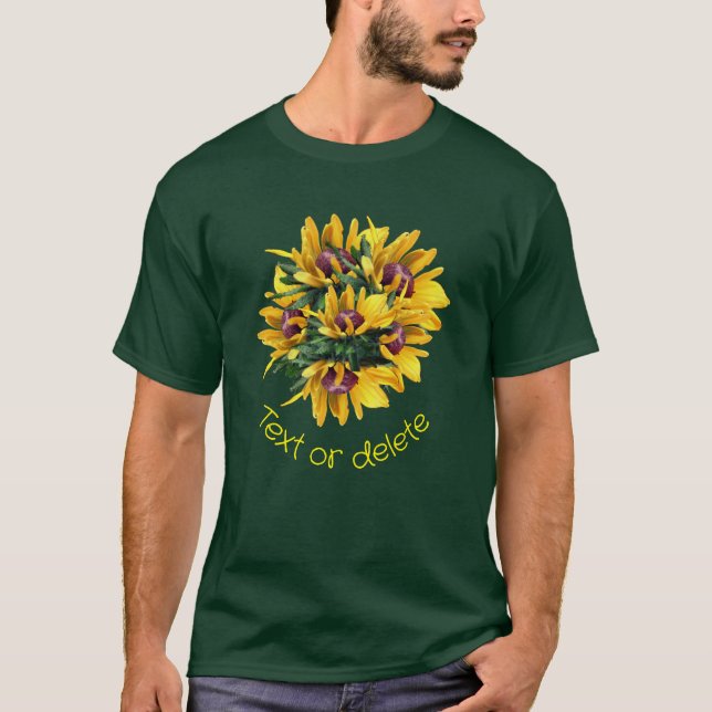 Black Eyed Susan Flower Bouquet Personalized T-Shirt (Front)