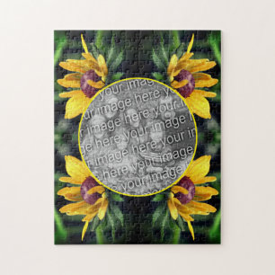 Black Eyed Susan Flower Frame Add Your Photo Jigsaw Puzzle
