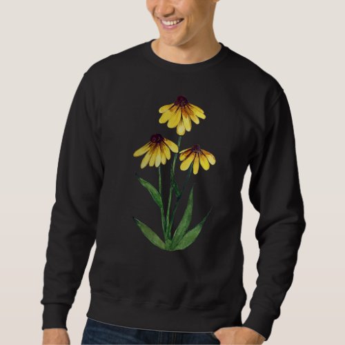 Black Eyed Susan Flower Garden Art Floral gardener Sweatshirt