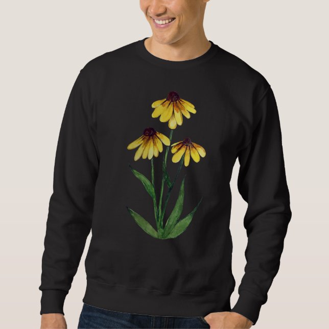 Black Eyed Susan Flower Garden Art Floral gardener Sweatshirt (Front)