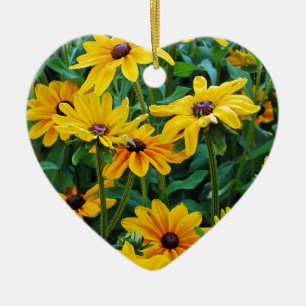 Black eyed susan flower garden ceramic ornament