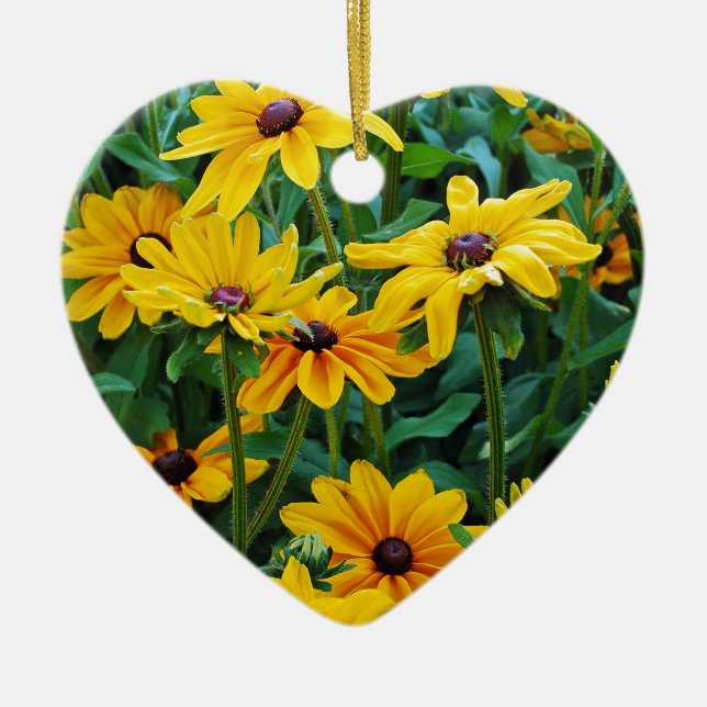 Black eyed susan flower garden ceramic ornament (Front)