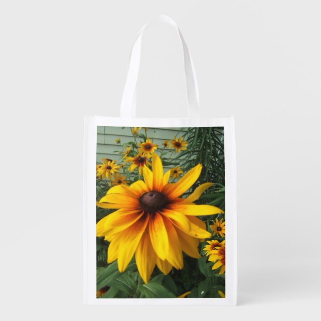 Black-Eyed Susan Flower Garden Grocery Bag (Front)