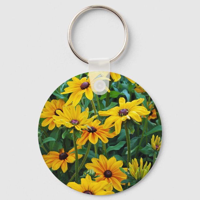 Black eyed susan flower garden keychain (Front)