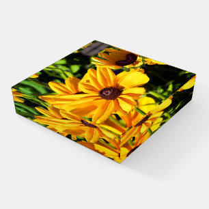 Black Eyed Susan Flower Glass Paperweight