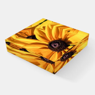 Black Eyed Susan Flower Glass Paperweight