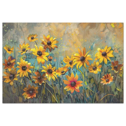 Black_Eyed Susan Flower Impressionist Decoupage Tissue Paper