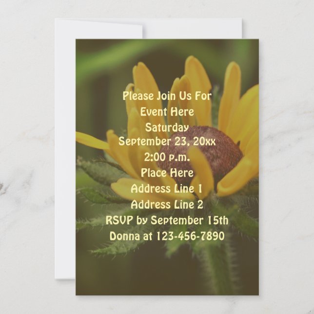 Black Eyed Susan Flower Invitation (Front)