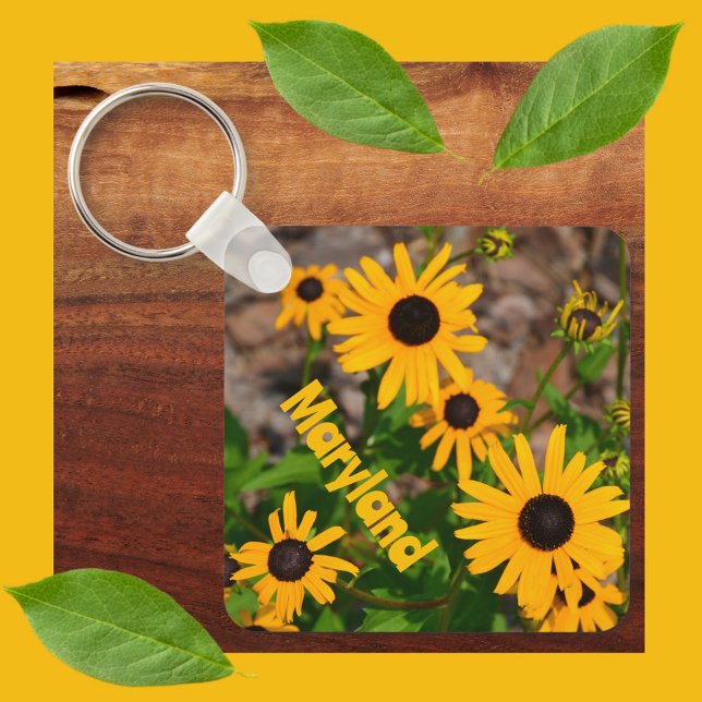 Black-eyed Susan Flower Personalized Keychain (Creator Uploaded)