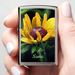 Black Eyed Susan Flower Unfolding Personalized Zippo Lighter