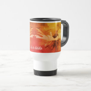 Black Eyed Susan Flower Vintage Personalized    Travel Mug
