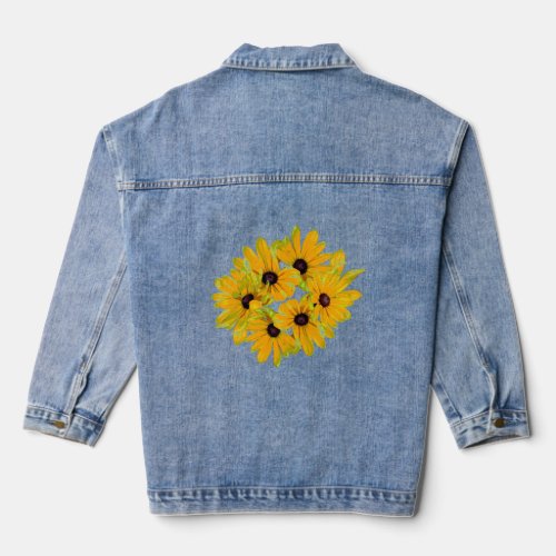 Black Eyed Susan Flowers Denim Jacket