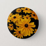 Black Eyed Susan Flowers Floral Button at Zazzle