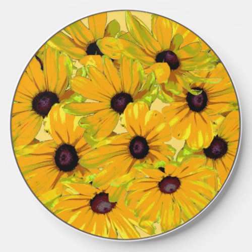 Black Eyed Susan Flowers Floral Wireless Charger