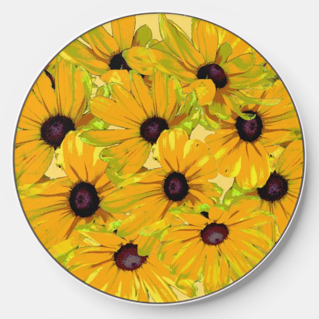 Black Eyed Susan Flowers Floral Wireless Charger